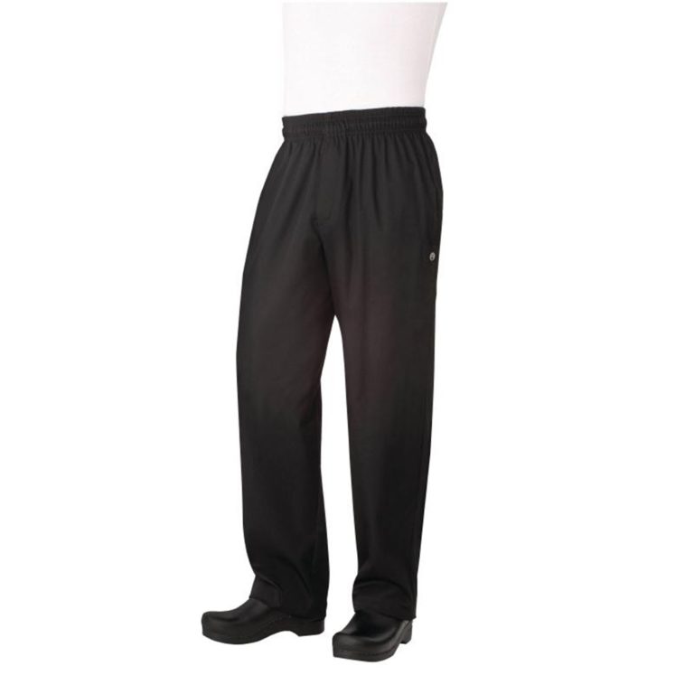 Chef Works Unisex Basic Baggy Zip Fly Chefs Trousers Black M