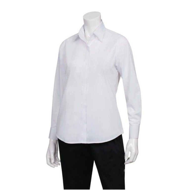 Uniform Works Womens Long Sleeve Dress Shirt White L