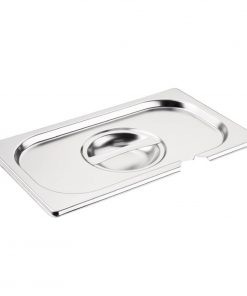 Vogue Stainless Steel 1/4 Gastronorm Notched Lid