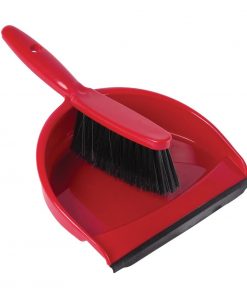 Jantex Soft Dustpan and Brush Set Red