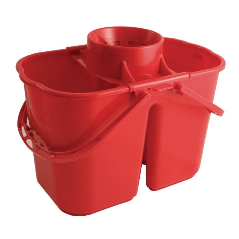 Jantex Colour Coded Twin Mop Buckets Red