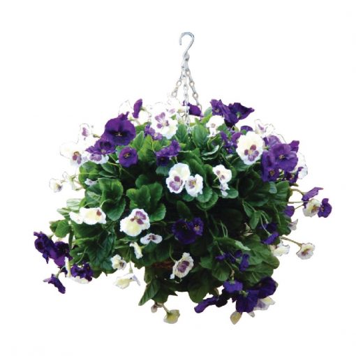 22" Purple and White Pansy Ball