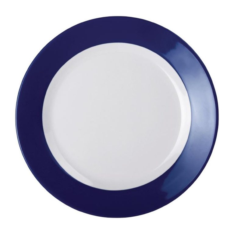 Kristallon Gala Colour Rim Melamine Plate Blue 260mm