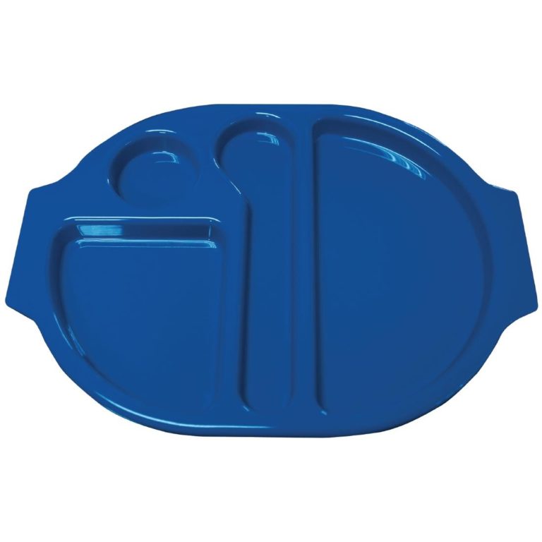 Kristallon Plastic Food Compartment Tray Small Blue