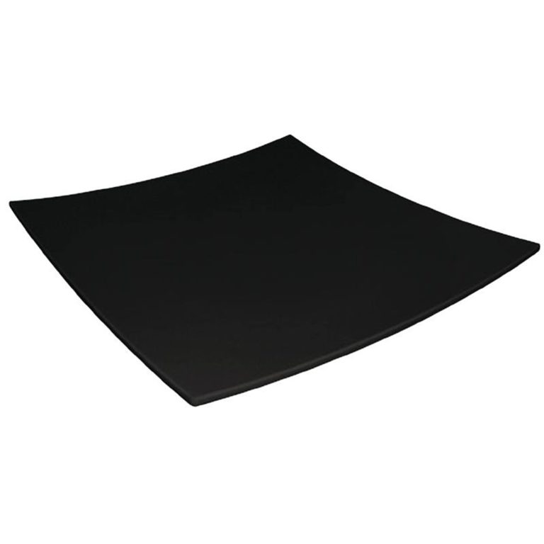 Curved Square Melamine Plate Black 300mm