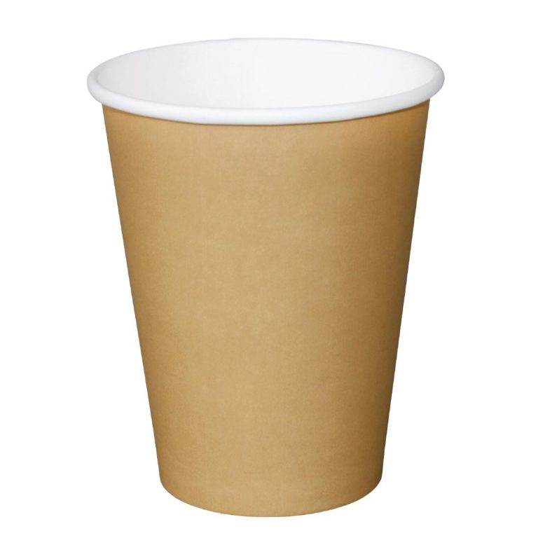 Fiesta Single Wall Takeaway Coffee Cups Kraft 340ml / 12oz x 50