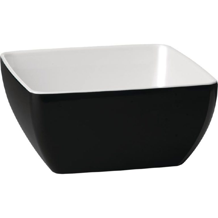 APS Pure Two Tone Bowl Melamine Black And White 250x 250mm