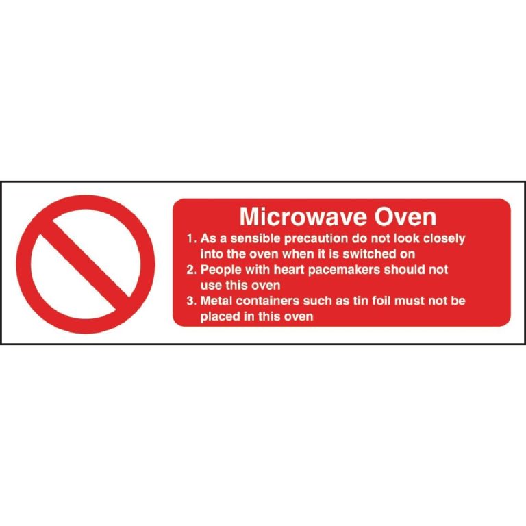 Microwave Safety Sign 100x300mm (Self Adhesive) Llandudno Wholesale